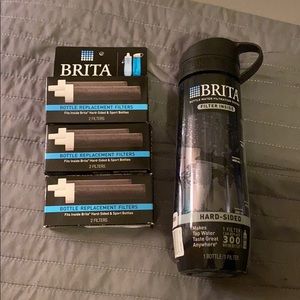 24oz BRITA water bottle and 6 filters.